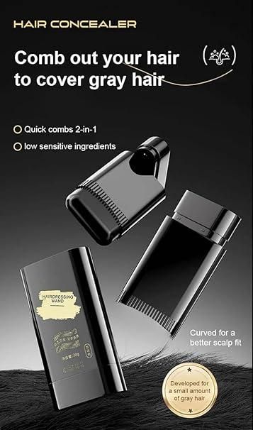 Instant Hair Colour Stick With Built-in Comb - Black