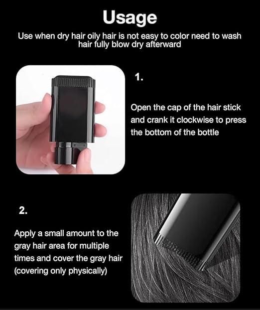 Instant Hair Colour Stick With Built-in Comb - Black