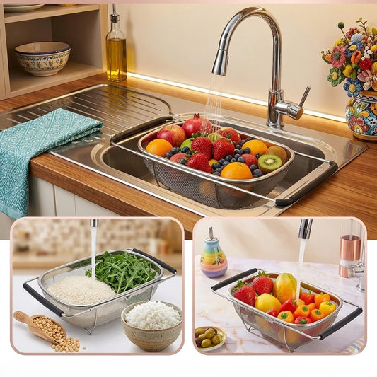 Stainless Steel Colander Oval Shape Big Size