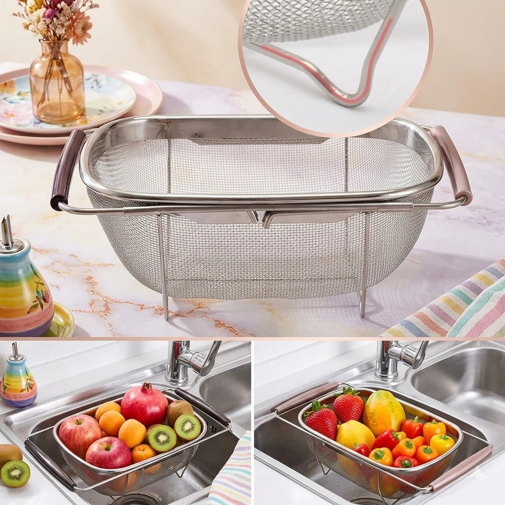 Stainless Steel Colander Oval Shape Big Size